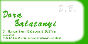 dora balatonyi business card